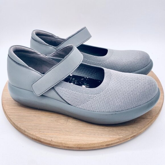 Alegria Olivia Shoes Womens 7.5 38 Gray Mesh Mary Jane Orthopedic Flats - Picture 1 of 11
